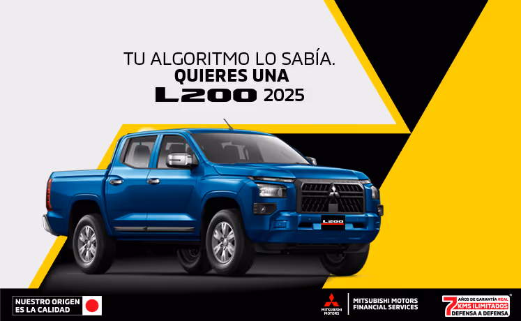 Estrena una Mitsubishi L200 2025 con tasa desde 9.9%(1) + 1 año de Seguro Gratis(2) + 0% Comisión por Apertura(3) solo con Mitsubishi Motors Financial Services.