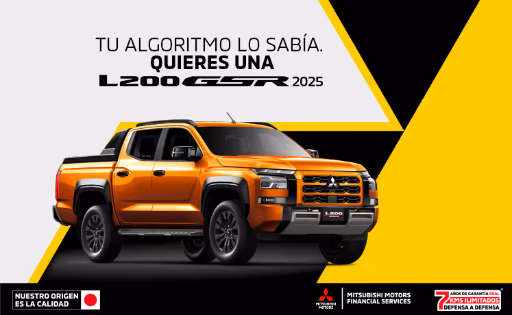 Estrena una Mitsubishi L200 GSR 2025 con tasa desde 9.9% (1) + 0% Comisión por Apertura(2) solo con Mitsubishi Motors Financial Services.