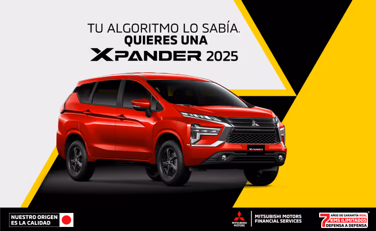 Estrena una Mitsubishi Xpander 2025 con tasa desde 4.9%(1) o tasa desde 9.9% (2) + 1 año de Seguro Gratis(3) + 0% Comisión por Apertura(4) solo con Mitsubishi Motors Financial Services.