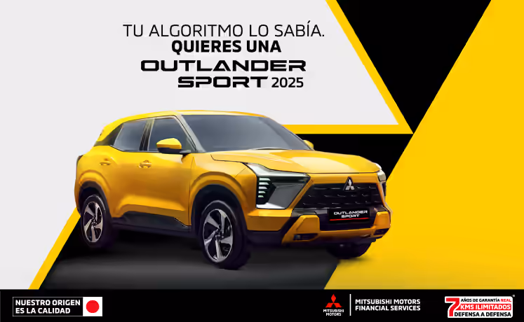 Estrena una Mitsubishi Outlander Sport 2025 con tasa desde 4.9%(1) ó tasa desde 9.9% (2) + 1 año de Seguro Gratis(3) + 0% Comisión por Apertura(4) solo con Mitsubishi Motors Financial Services.
