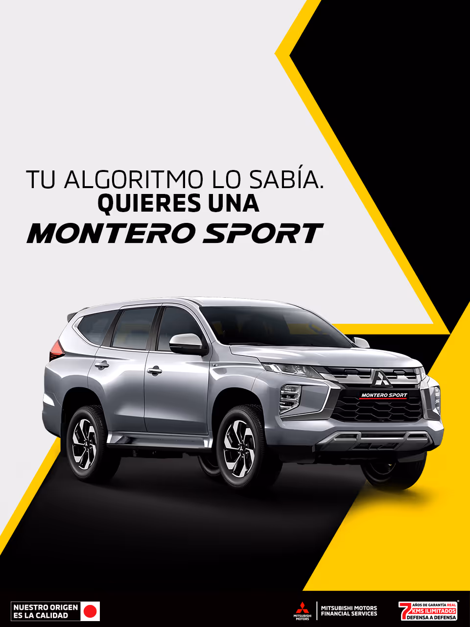 Estrena una Mitsubishi Montero Sport 2024 con 36 Meses sin Intereses(1) o Bono flexible de $110,000.00 M.N.(2) + 0% Comisión por Apertura(3) solo con Mitsubishi Motors Financial Services.
