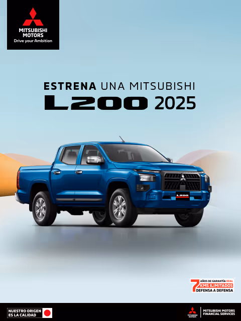 Estrena una Mitsubishi L200 2025 con tasa desde 9.9%(1)  	+ 1 año de Seguro Gratis(2) 	+ 0% Comisión por Apertura(3) solo con Mitsubishi Motors Financial Services.