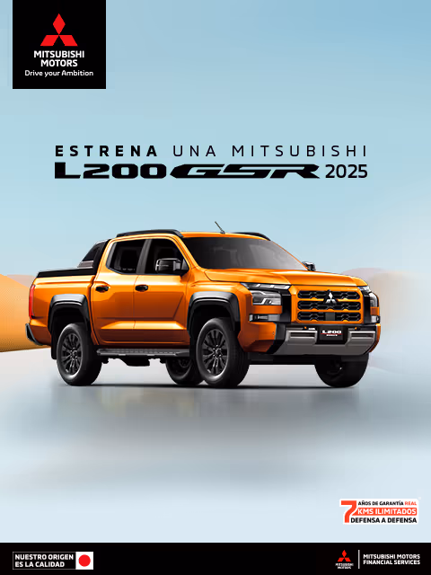 Estrena una Mitsubishi L200 GSR 2025 con tasa desde 9.9%(1)  	+ 1 año de Seguro Gratis(2) 	+ 0% Comisión por Apertura(3) solo con Mitsubishi Motors Financial Services.