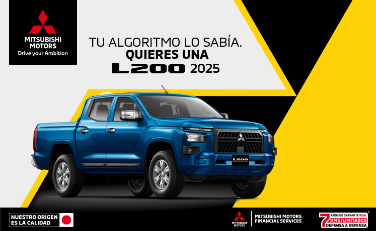Estrena una Mitsubishi L200 2025 con tasa desde 9.9%(1) + 1 año de Seguro Gratis(2) + 0% Comisión por Apertura(3) solo con Mitsubishi Motors Financial Services. Estrena una Mitsubishi L200 2025 con tasa desde 9.9%(1) + 1 año de Seguro Gratis(2) + 0% Comisión por Apertura(3) solo con Mitsubishi Motors Financial Services.