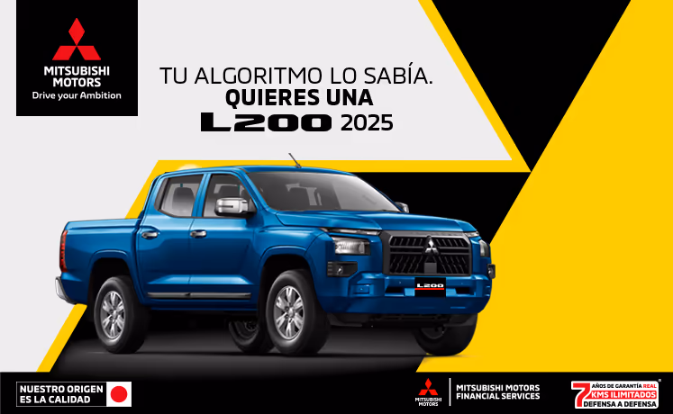 Estrena una Mitsubishi L200 2025 con tasa desde 9.9%(1) + 1 año de Seguro Gratis(2) + 0% Comisión por Apertura(3) solo con Mitsubishi Motors Financial Services.
