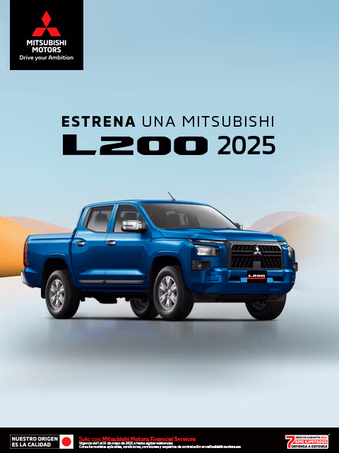 Estrena una Mitsubishi L200 2025 con tasa desde 9.9%(1)  	+ 1 año de Seguro Gratis(2) 	+ 0% Comisión por Apertura(3) solo con Mitsubishi Motors Financial Services