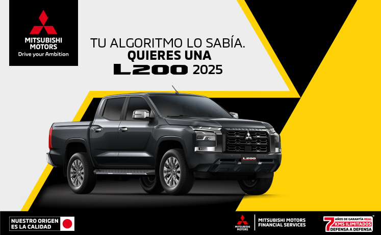 Estrena una Mitsubishi L200 GLX TM 4x4 DSL 2025 con tasa desde 9.9%(1) + 1 año de Seguro Gratis(2) + 0% Comisión por Apertura(3) solo con Mitsubishi Motors Financial Services. Estrena una Mitsubishi L200 GLX TM 4x4 DSL 2025 con tasa desde 9.9%(1) + 1 año de Seguro Gratis(2) + 0% Comisión por Apertura(3) solo con Mitsubishi Motors Financial Services.