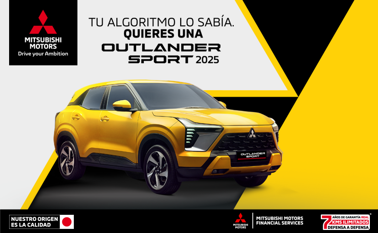 Estrena una Mitsubishi Outlander Sport 2025 con tasa desde 4.9%(1) ó tasa desde 9.9% (2) + 1 año de Seguro Gratis(3) + 0% Comisión por Apertura(4) solo con Mitsubishi Motors Financial Services. Estrena una Mitsubishi Outlander Sport 2025 con tasa desde 4.9%(1) ó tasa desde 9.9% (2) + 1 año de Seguro Gratis(3) + 0% Comisión por Apertura(4) solo con Mitsubishi Motors Financial Services.