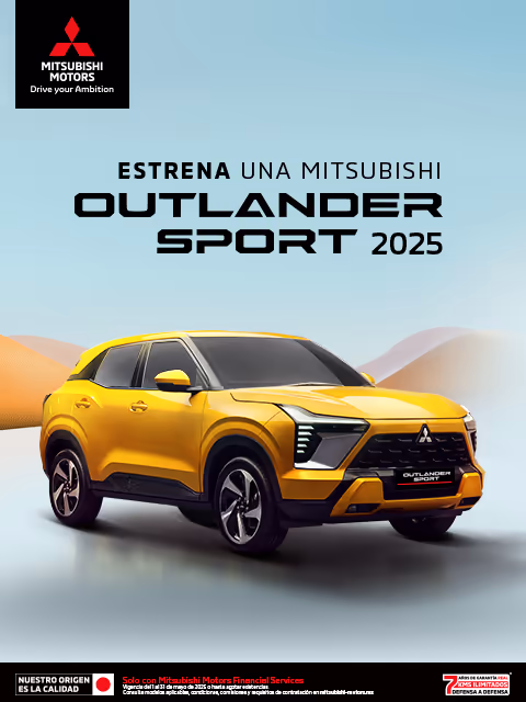 Estrena una Mitsubishi Outlander Sport 2025 con tasa de 4.9%(1)  	 o tasa desde 9.9%(2) 	+ 1 año de Seguro Gratis(3)  	+ 0% Comisión por Apertura(4)  solo con Mitsubishi Motors Financial Services.