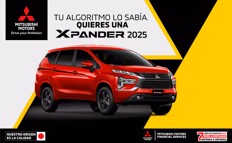 Estrena una Mitsubishi Xpander 2025 con tasa desde 4.9%(1) o tasa desde 9.9% (2) + 1 año de Seguro Gratis(3) + 0% Comisión por Apertura(4) solo con Mitsubishi Motors Financial Services.