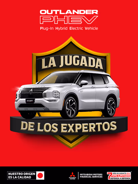 Estrena una Mitsubishi Outlander PHEV 2026 con un precio desde $768,900.00 M.N.(1) o 36 Meses sin intereses (2) + 0% Comisión por Apertura(3) solo con Mitsubishi Motors Financial Services.