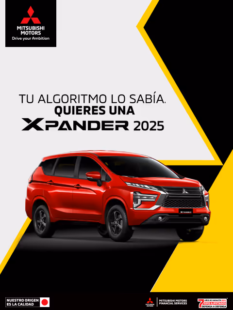Estrena una Mitsubishi Xpander 2025 con tasa desde 4.9%(1) o tasa desde 9.9% (2) + 1 año de Seguro Gratis(3) + 0% Comisión por Apertura(4) solo con Mitsubishi Motors Financial Services.